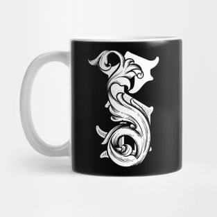 illustration of S font vintage style hand drawing design Mug